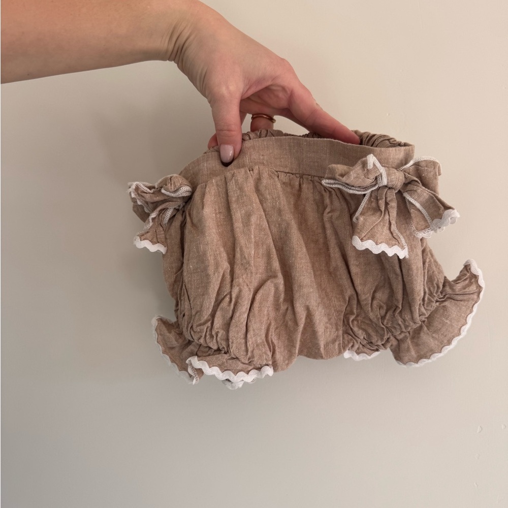 Adorable Brown Ruffled Kids Blouse - Picture 2 of 5